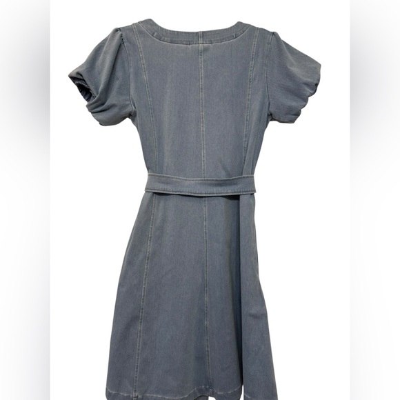 DG2 Puff Sleeve Stretchy Denim Dress - Picture 4 of 11